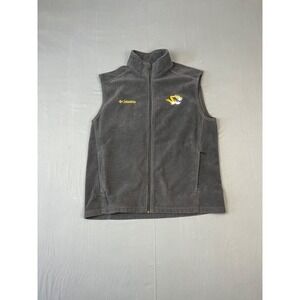 University Of Missouri Tigers Vest Mens L Gray Columbia Full Zip Fleece Mizzou